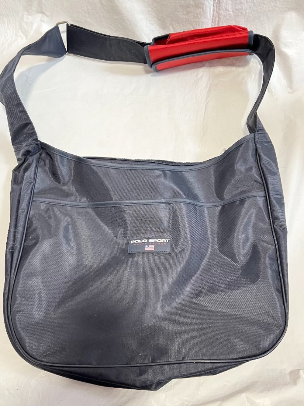 Polo Ralph Lauren messenger bag navy blue nylon shoulder strap vintage y2k